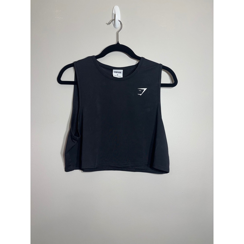 Gymshark Black Cropped Tank Top Athletic Workout Sleeveless Womens‎ Size M